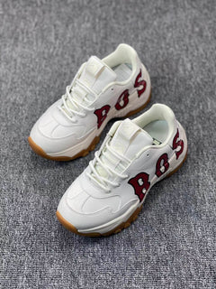 White Letter Graphic Lace-Up Sneakers with Gum Outsole