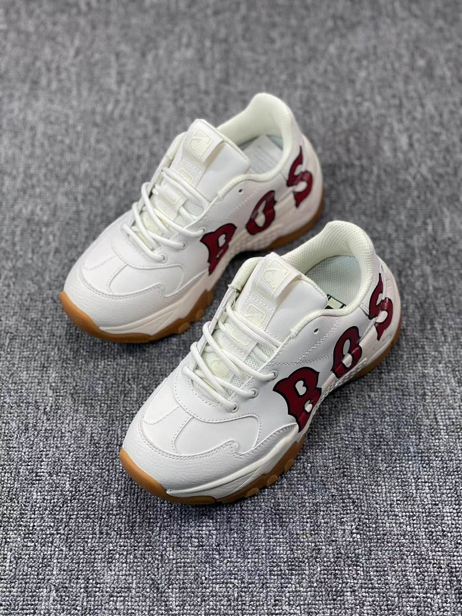 White Letter Graphic Lace-Up Sneakers with Gum Outsole