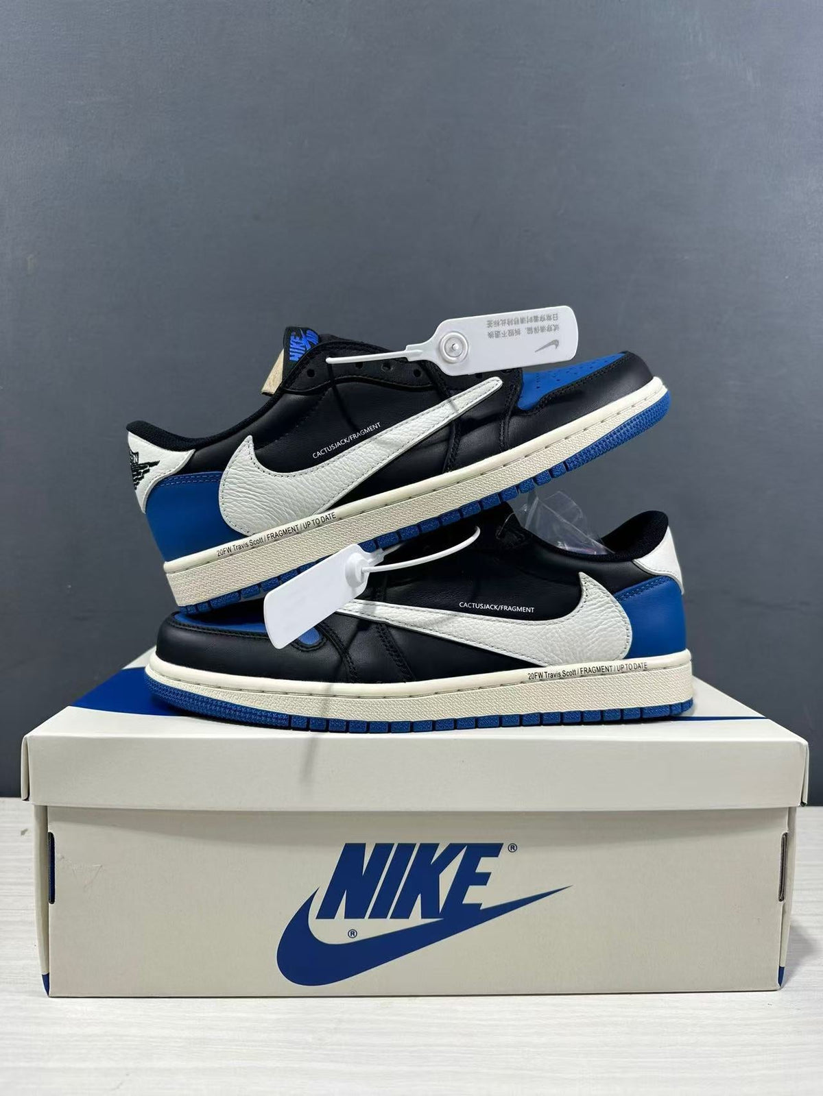 Jordan Air Jordan 1 Low Travis Scott Fragment Black Blue Sneakers