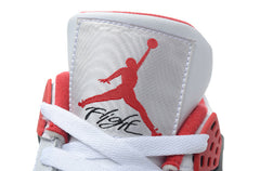 Air Jordan 4 Retro White and Red High-Top Sneakers