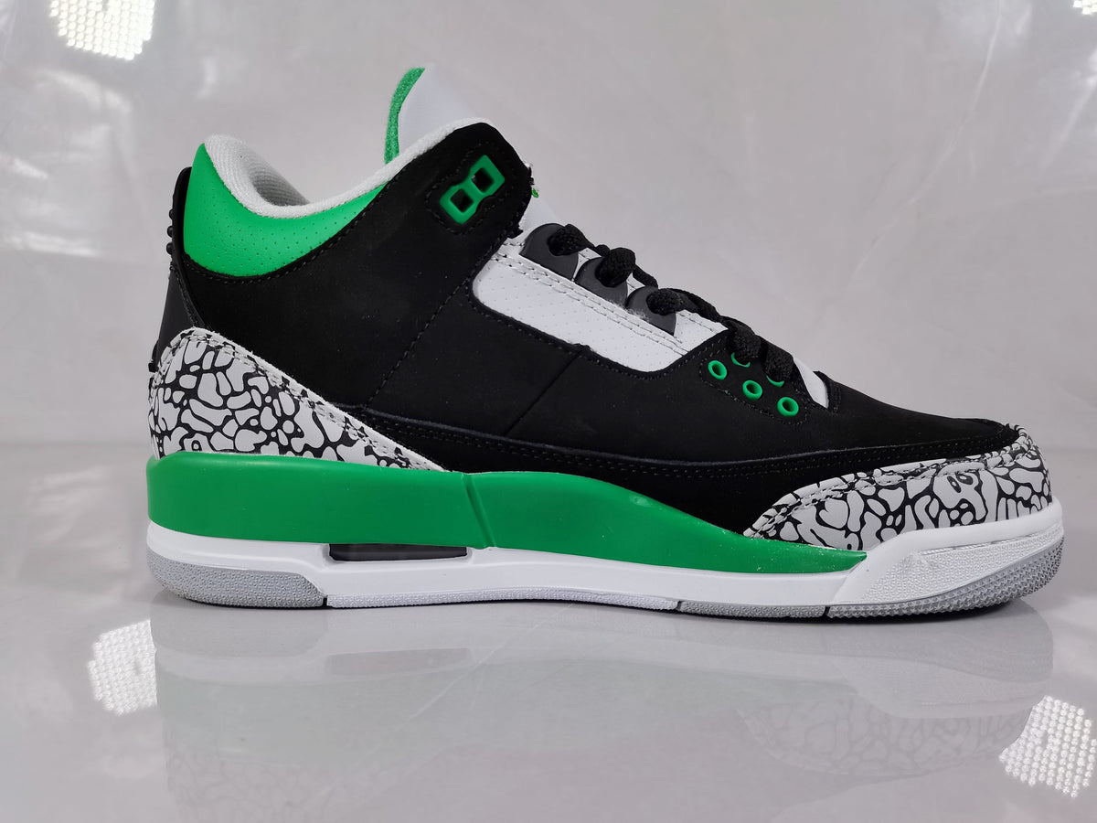 Jordan Air Jordan 3 Black Green Elephant Print Sneakers