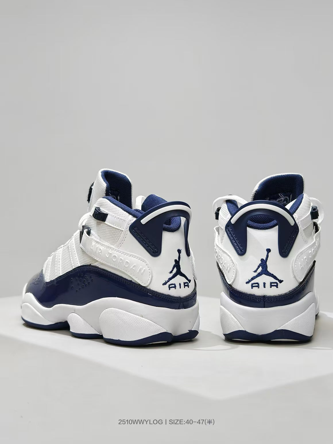 Jordan 6 Sneakers White and Navy