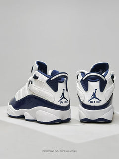 Jordan 6 Sneakers White and Navy