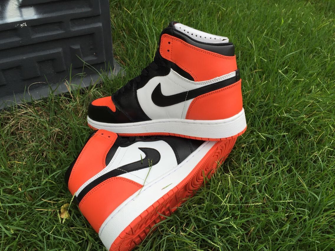 Jordan 1 High Women's Black Orange White Sneakers
