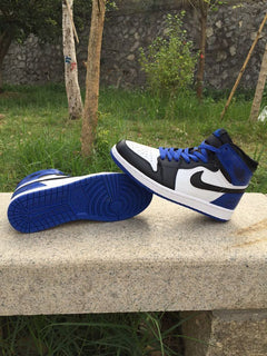 Jordan 1 High Sneakers in Black, White and Royal Blue