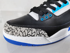 Jordan 3 Retro Black Blue Elephant Print Sneakers