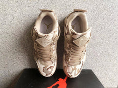 Jordan 4 Camo Denim Sneakers in Beige and Brown