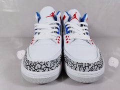 Jordan 3 Retro White Red Blue Elephant Print Sneakers