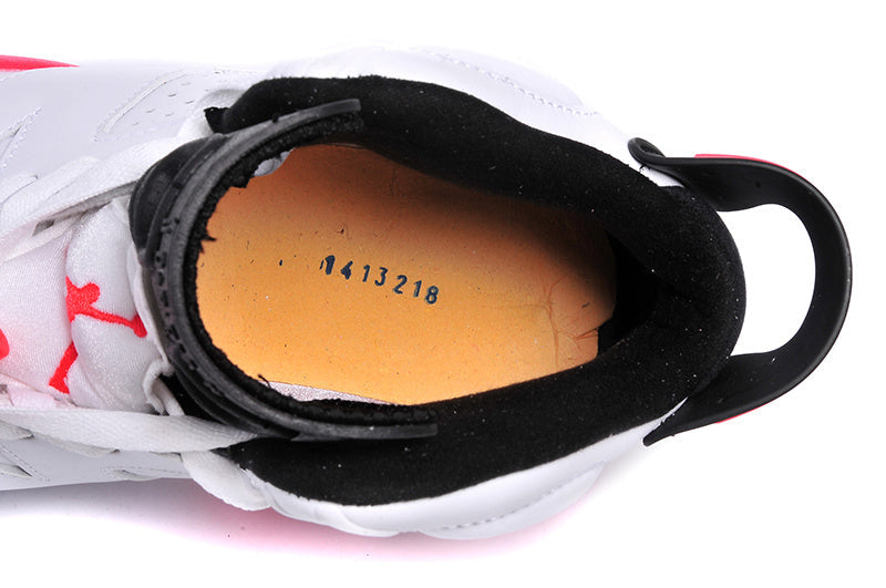Air Jordan 6 High White and Infrared Basketball Sneakers