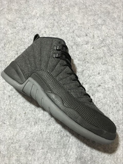 Air Jordan 12 High-Top Sneakers in Black and Grey