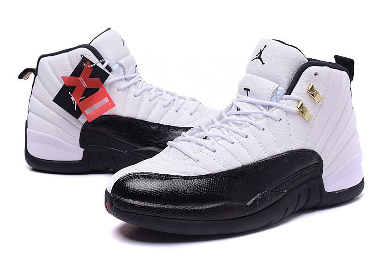 Jordan Air Jordan 12 Retro White and Black High-Top Sneakers