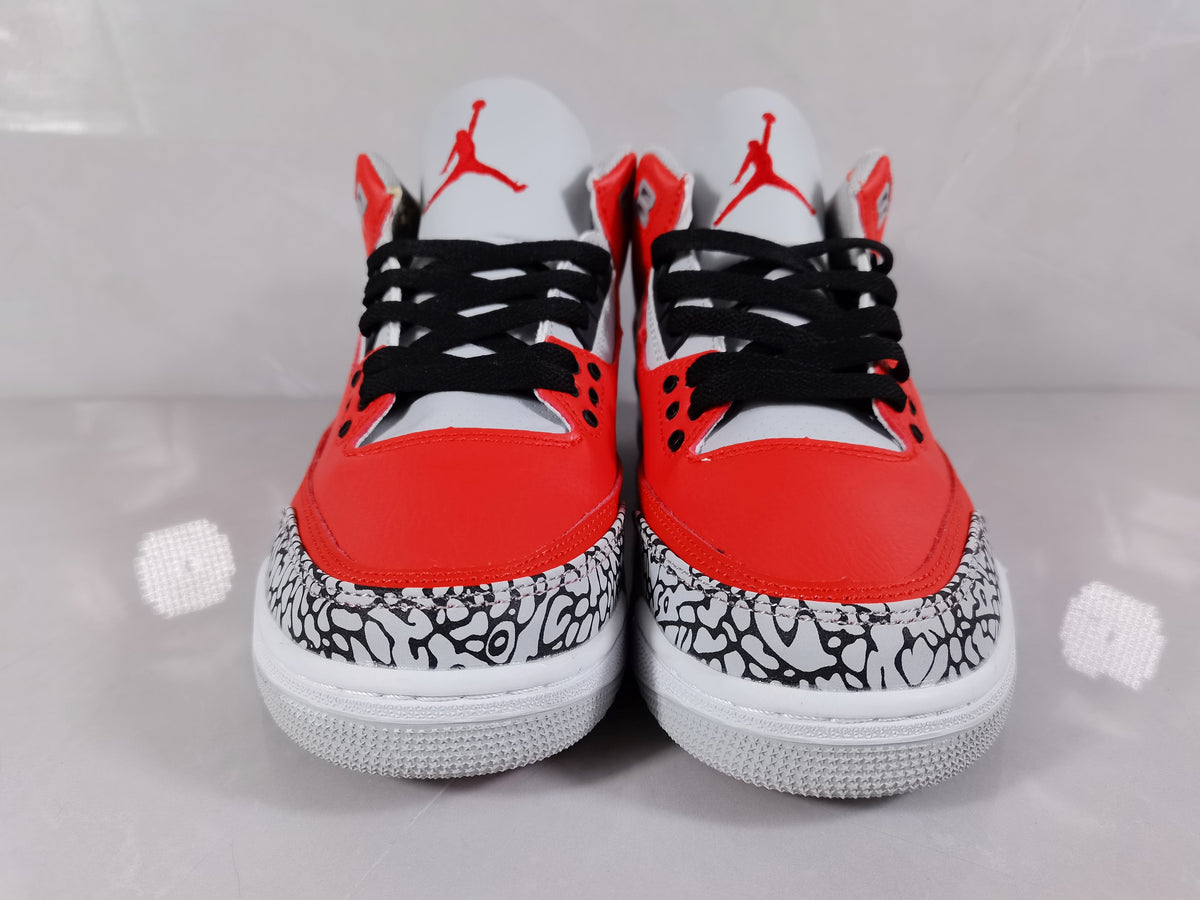 Jordan Air Jordan 3 Retro Red Black Crackle Sneakers