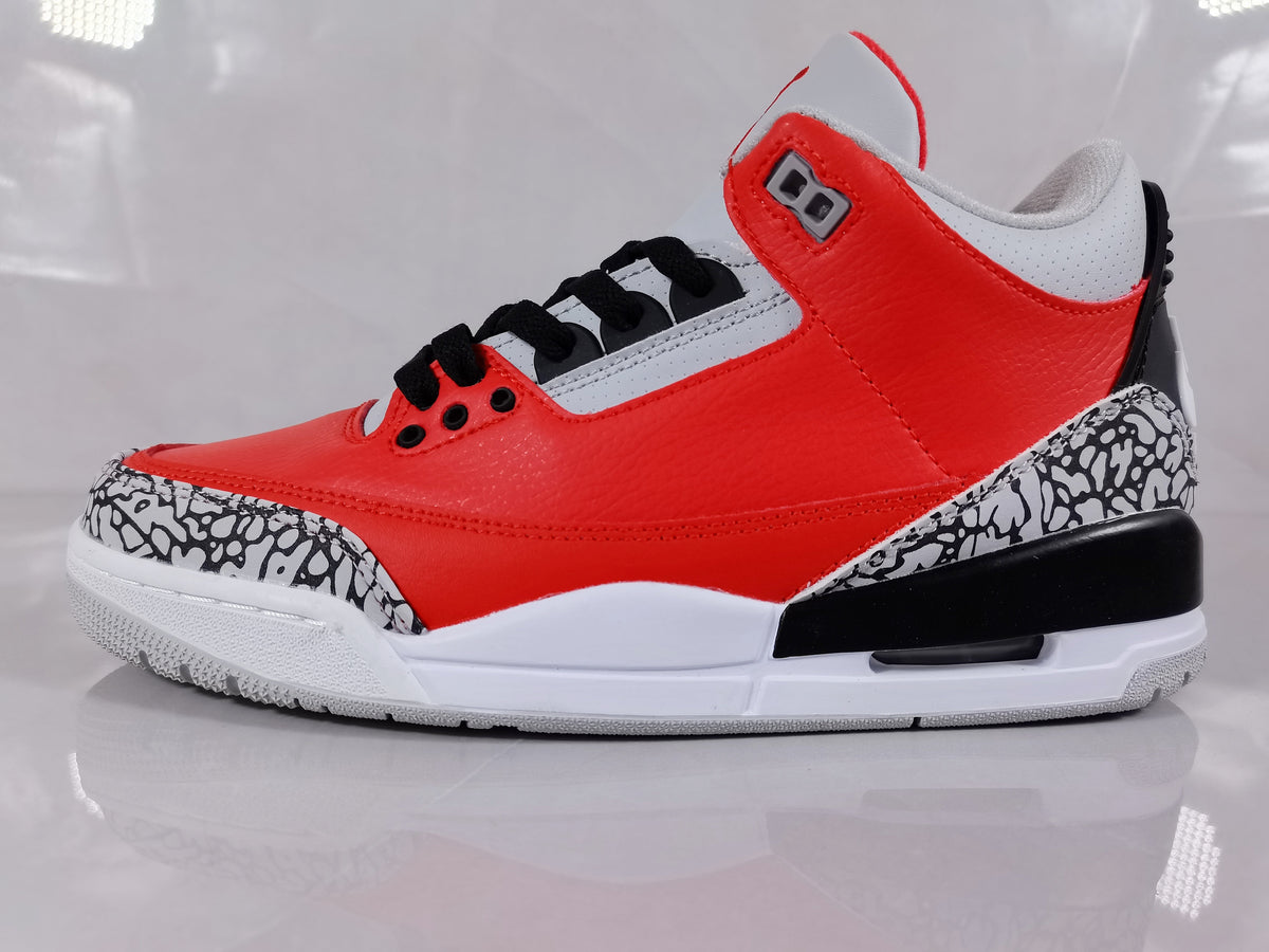 Jordan Air Jordan 3 Retro Red Black Crackle Sneakers