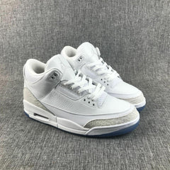 Jordan 3 White Cement Sneakers with Blue Translucent Sole