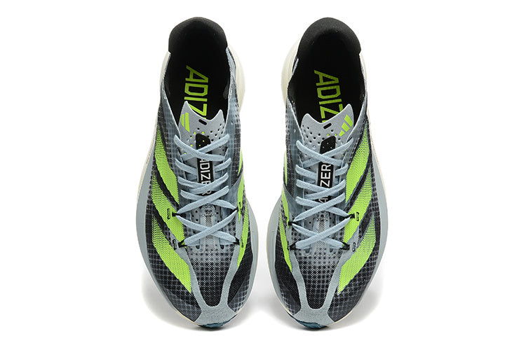 Adizero Adios Pro Running Shoes in Gray and Neon Green
