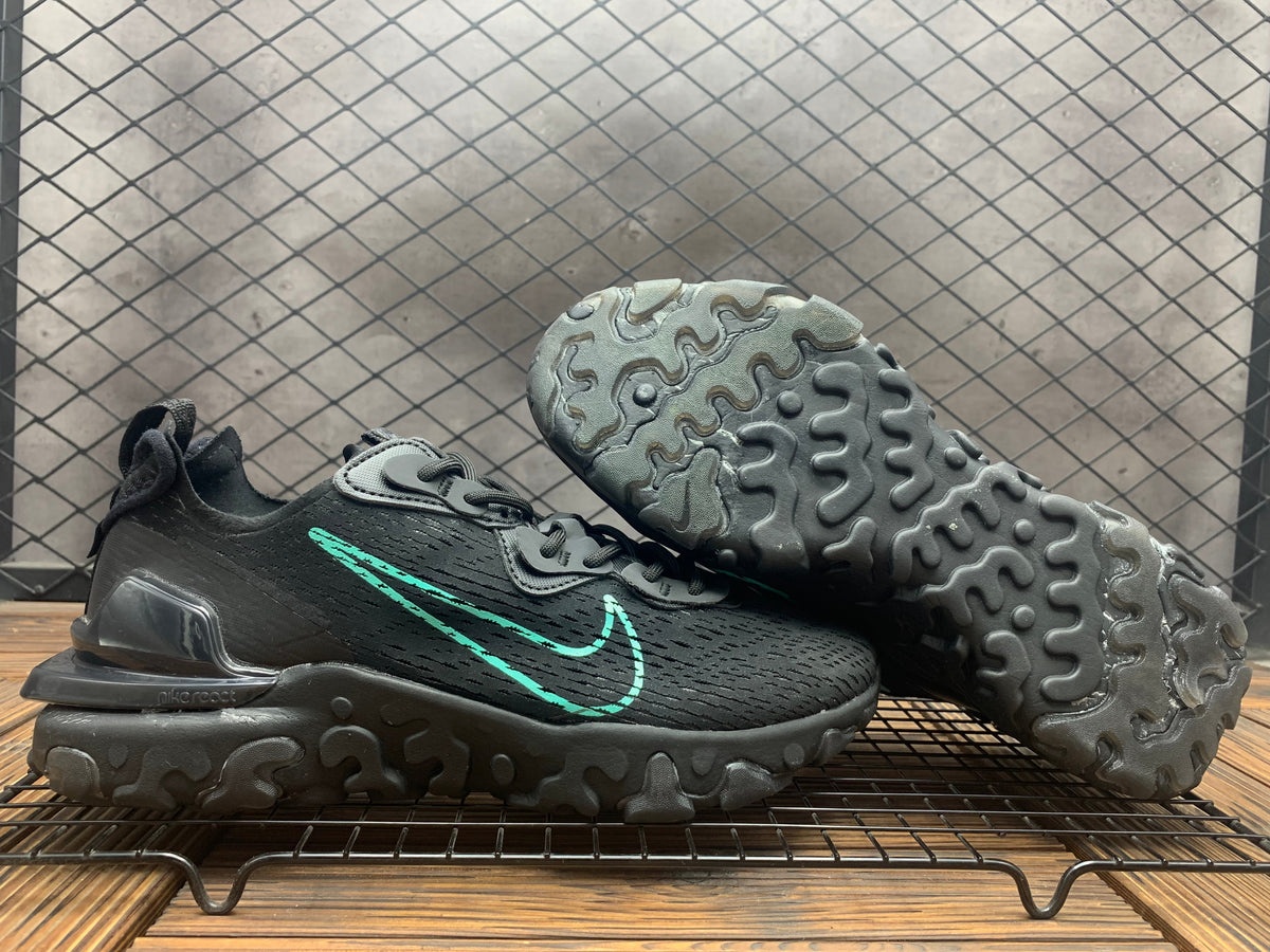 Nike React Black Sneakers with Teal Swoosh