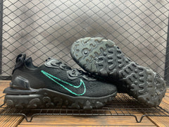 Nike React Black Sneakers with Teal Swoosh