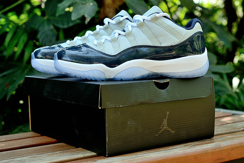 Jordan Air Jordan 11 Retro Low Sneakers, White and Navy
