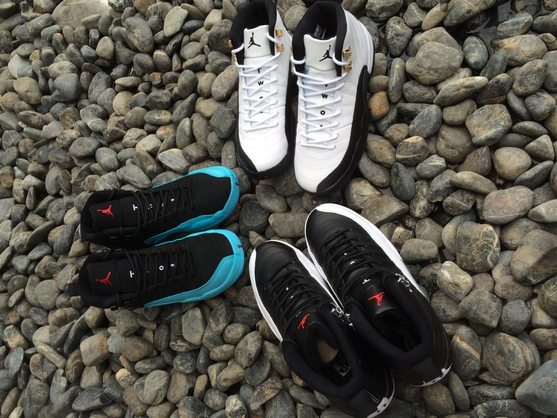 Air Jordan 12 Women's High-Top Sneakers, Black and White