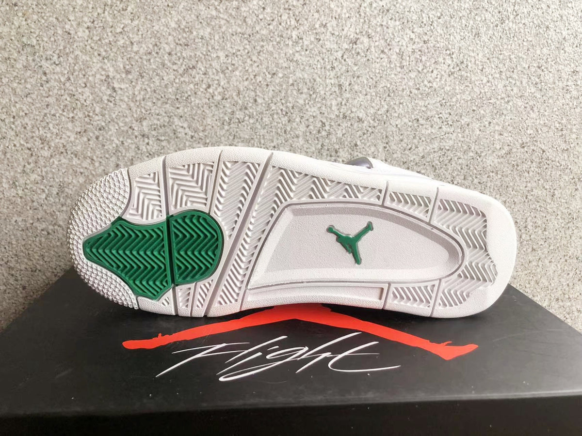 Jordan 4 White and Green Sneakers