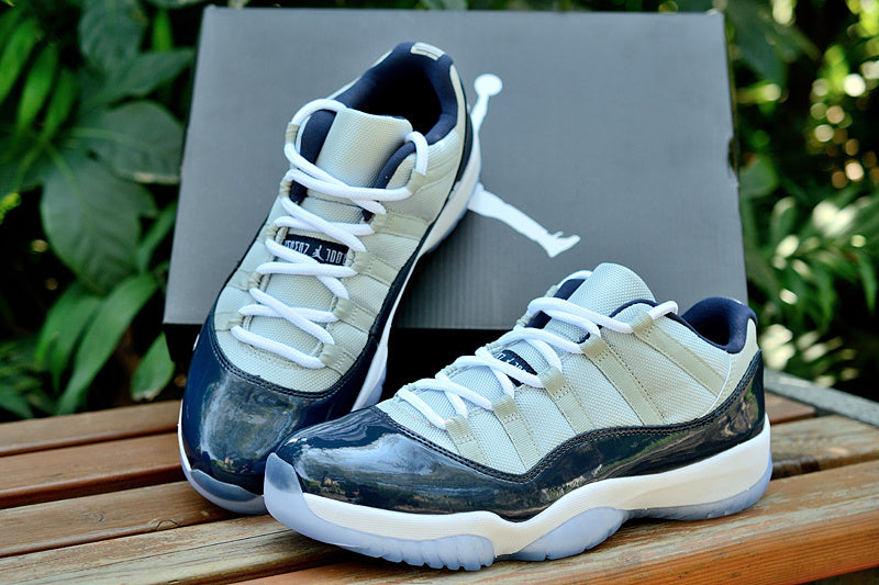 Jordan Air Jordan 11 Retro Low Sneakers, White and Navy