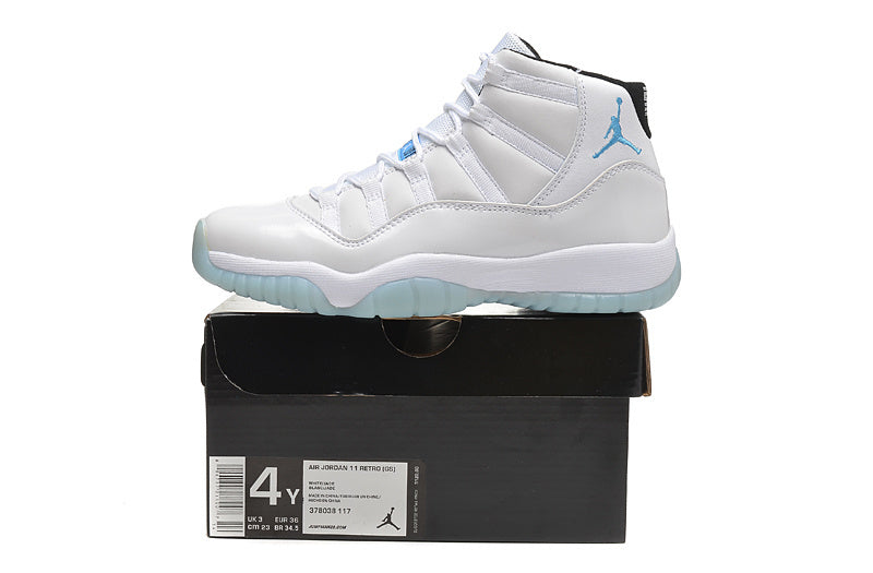Jordan Air Jordan 11 Retro High-Top Sneakers in White and Blue