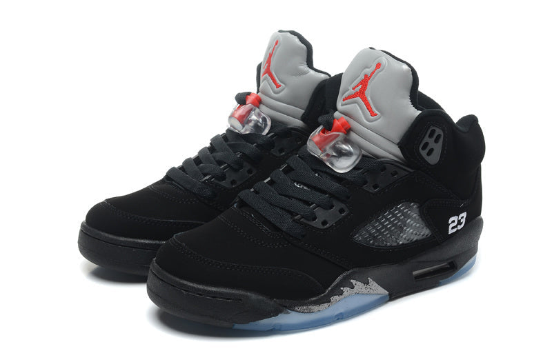Jordan Air Jordan 5 Retro Black and Silver High-Top Sneakers