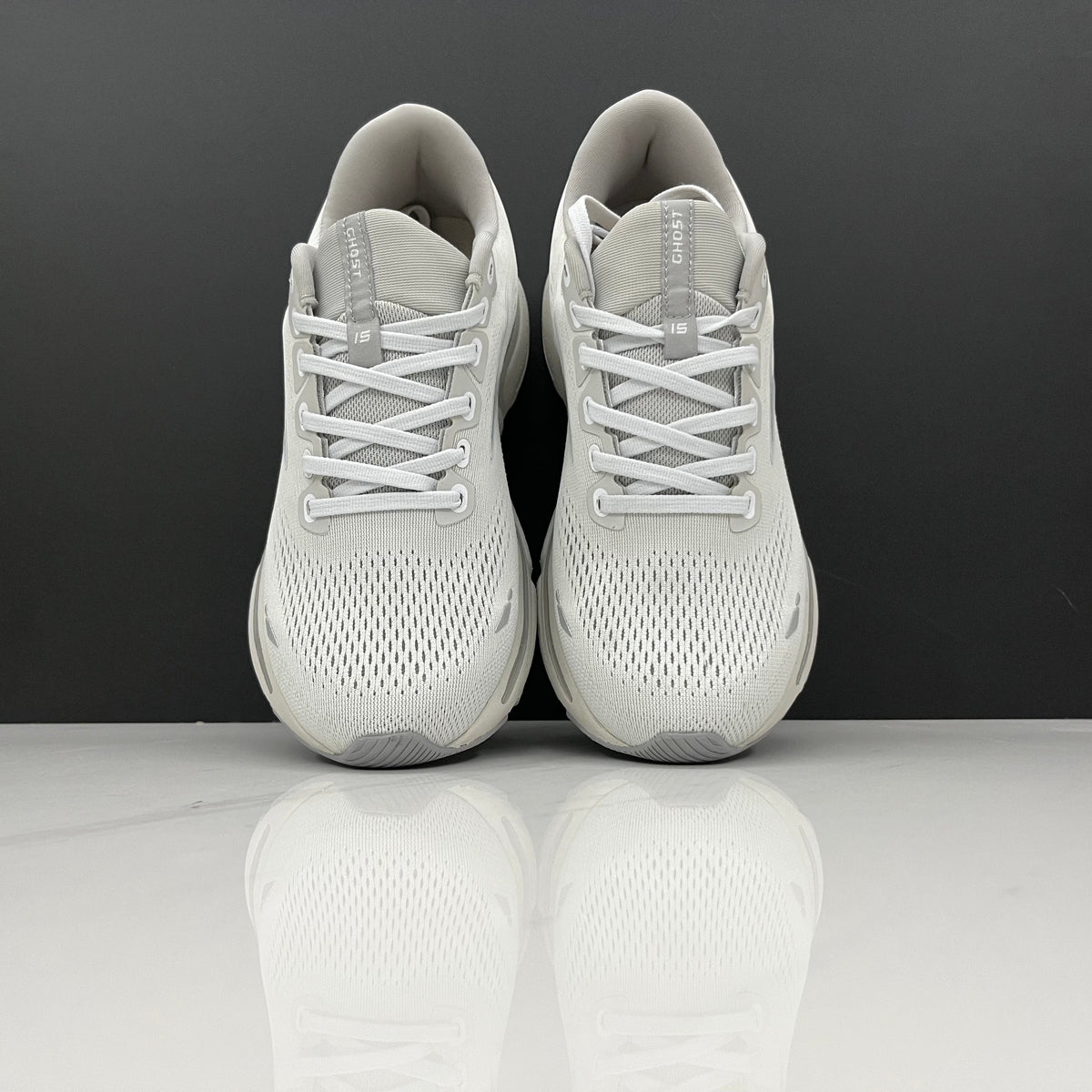 Brooks Ghost 15 Running Shoes in White and Grey