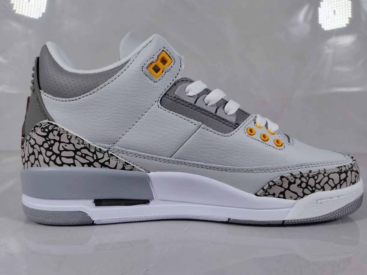 Jordan Air Jordan 3 Retro Grey and Orange Sneakers