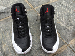 Air Jordan 12 Women's High-Top Sneakers, Black and White