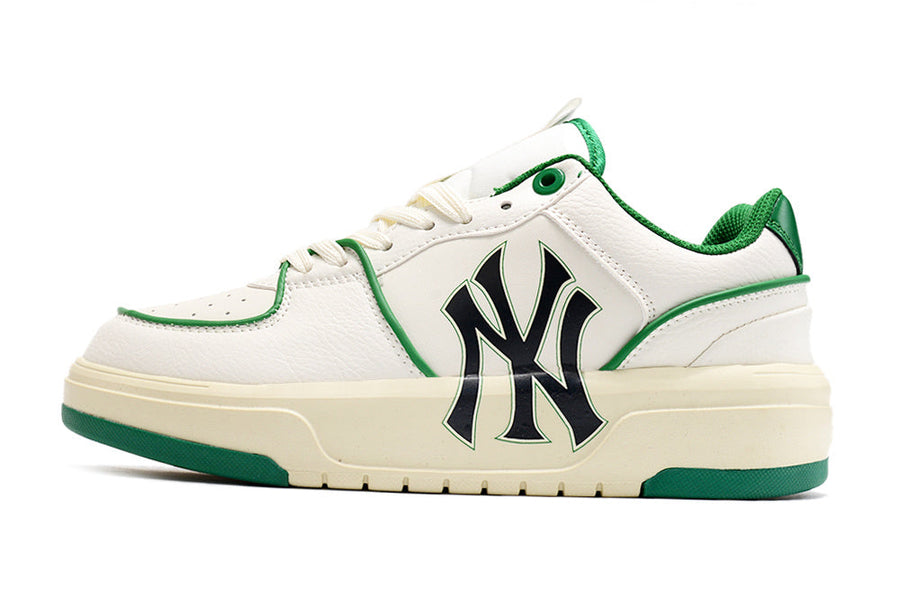 MLB New York Yankees Low-Top Sneakers, White and Green