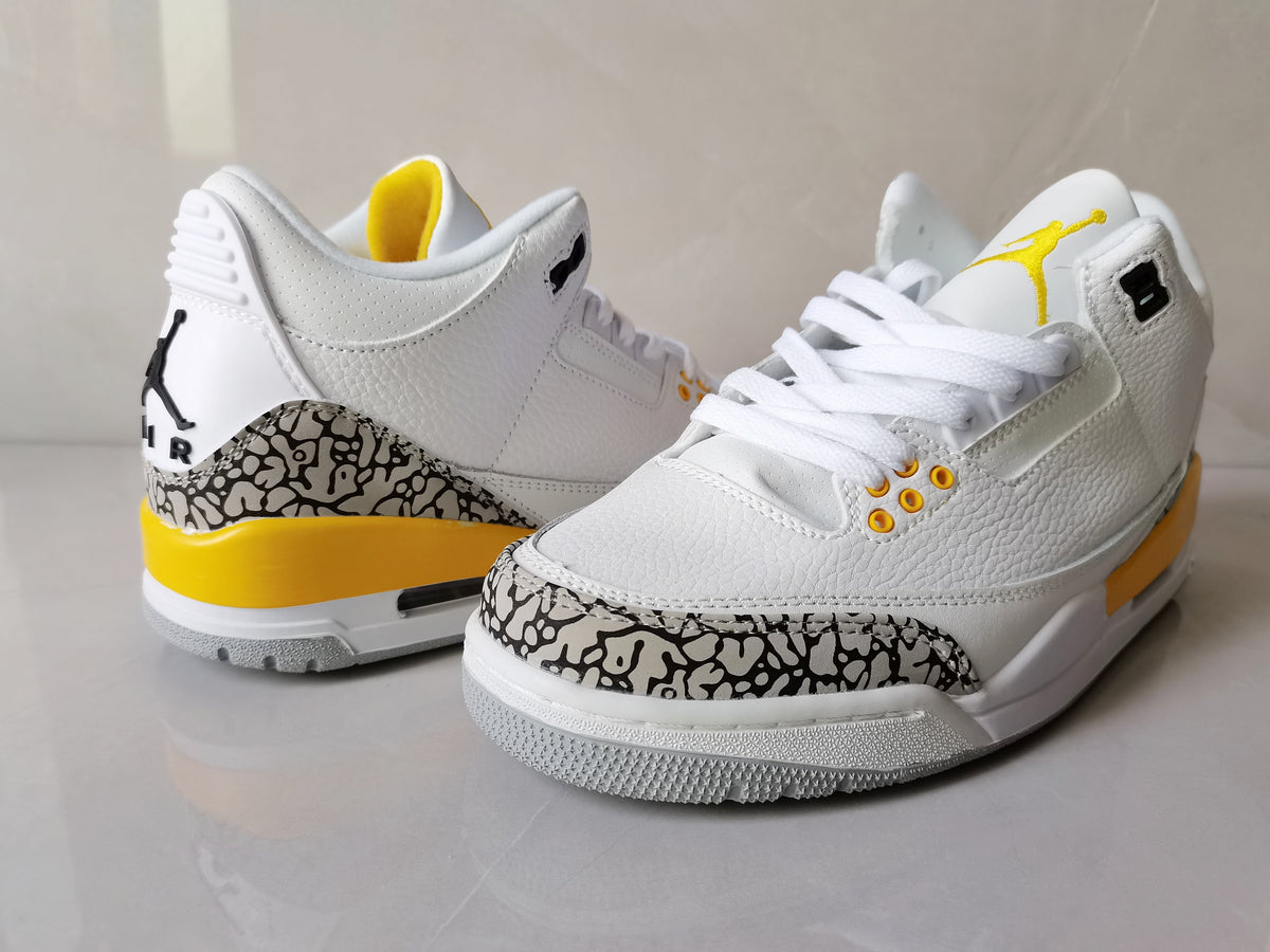 Jordan Air Jordan 3 Retro White and Yellow Sneakers