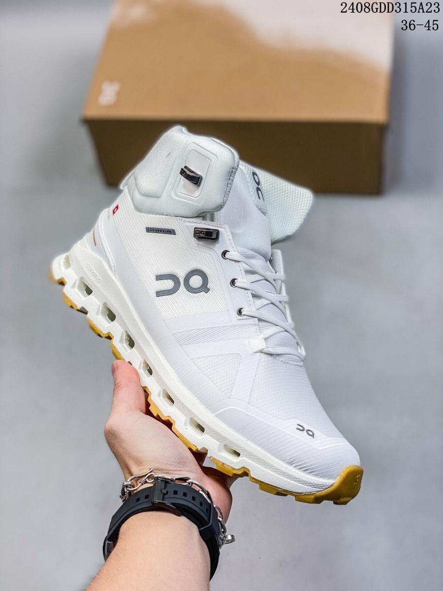 On Cloudnova Flux Sneakers White and Mustard