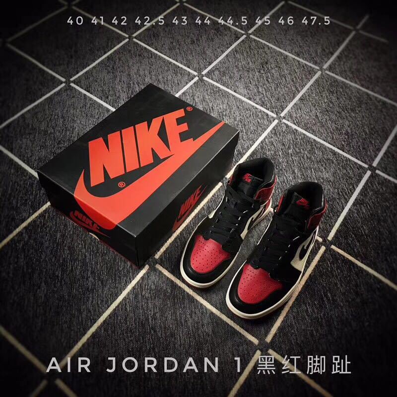 Air Jordan 1 High Black Red Toe Sneakers
