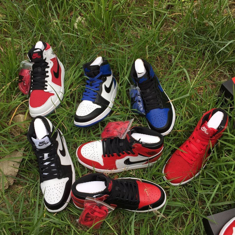 Jordan 1 High Sneakers in Black, White and Royal Blue