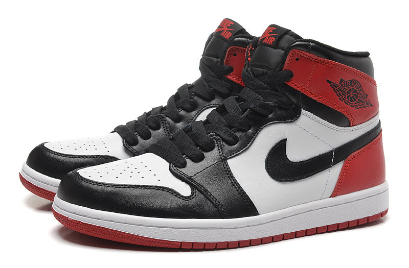 Jordan 1 High Sneakers in Black, White and Red