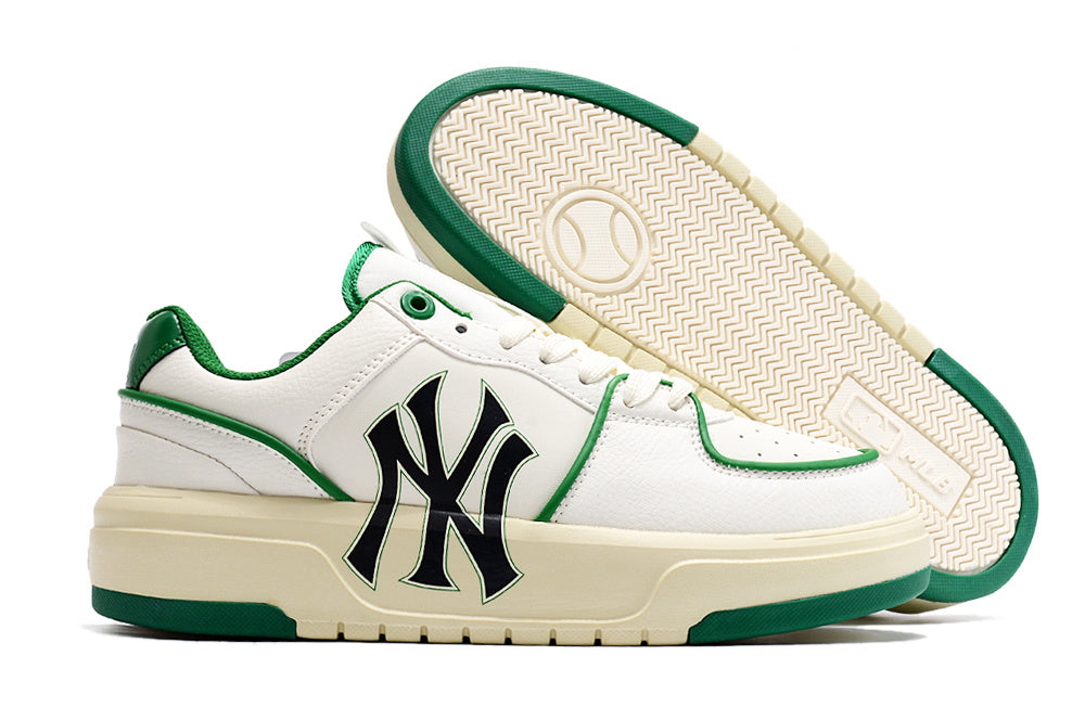 MLB New York Yankees Low-Top Sneakers, White and Green
