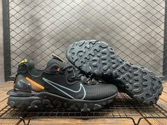 Nike React Vision Black Orange Blue Grid Sneakers
