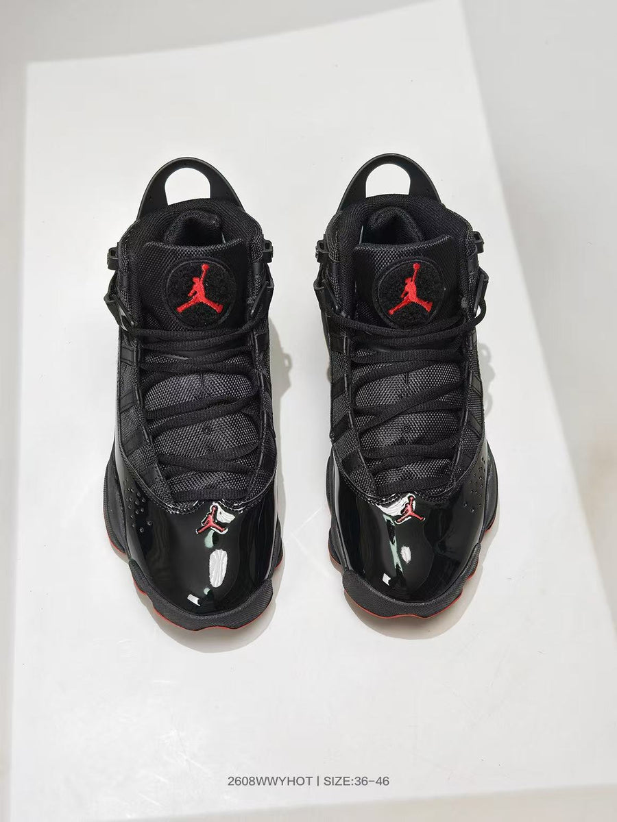 Jordan 6 Rings Black Red High-Top Sneakers