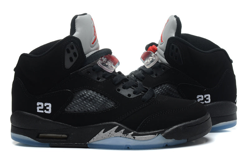Jordan Air Jordan 5 Retro Black and Silver High-Top Sneakers