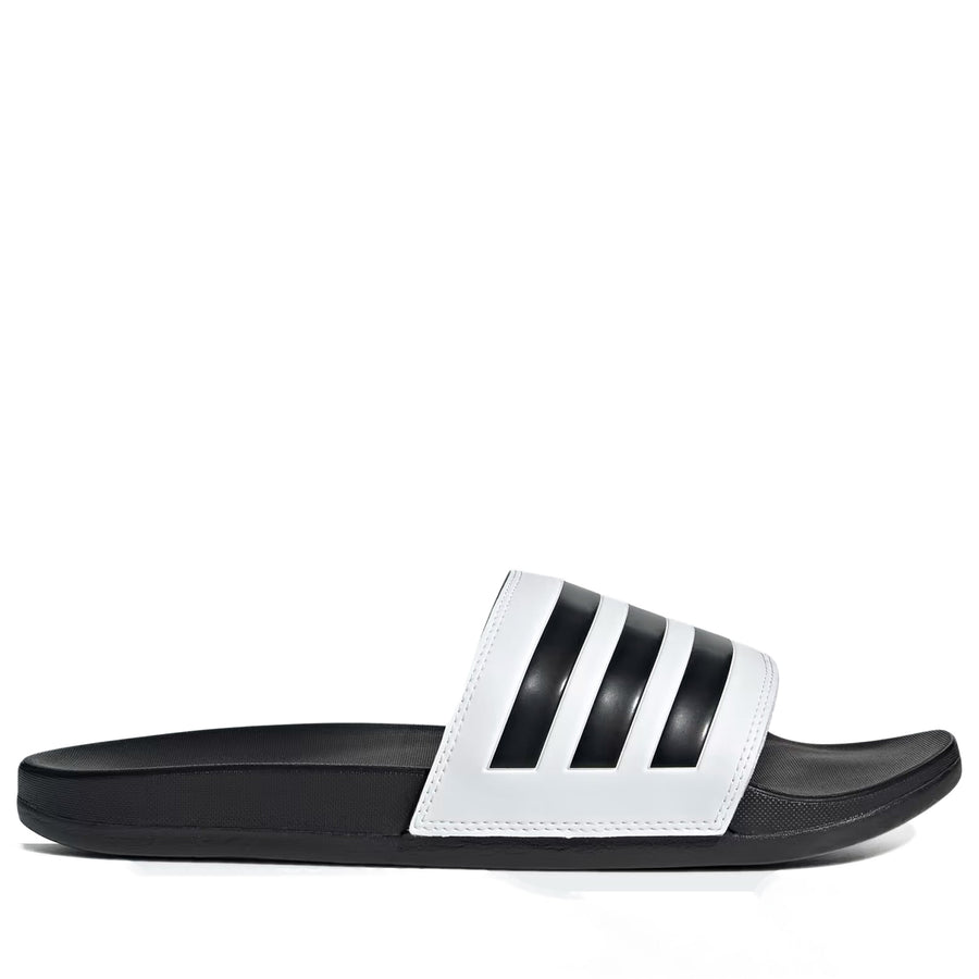 Men's Adidas Adilette Comfort Slides - White/Black