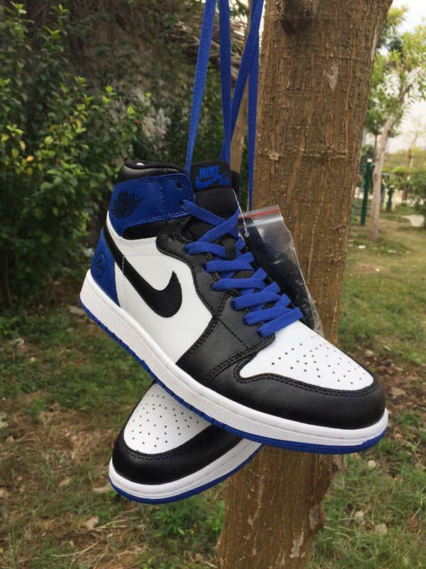 Jordan 1 High Sneakers in Black, White and Royal Blue