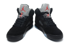 Jordan Air Jordan 5 Retro Black and Silver High-Top Sneakers