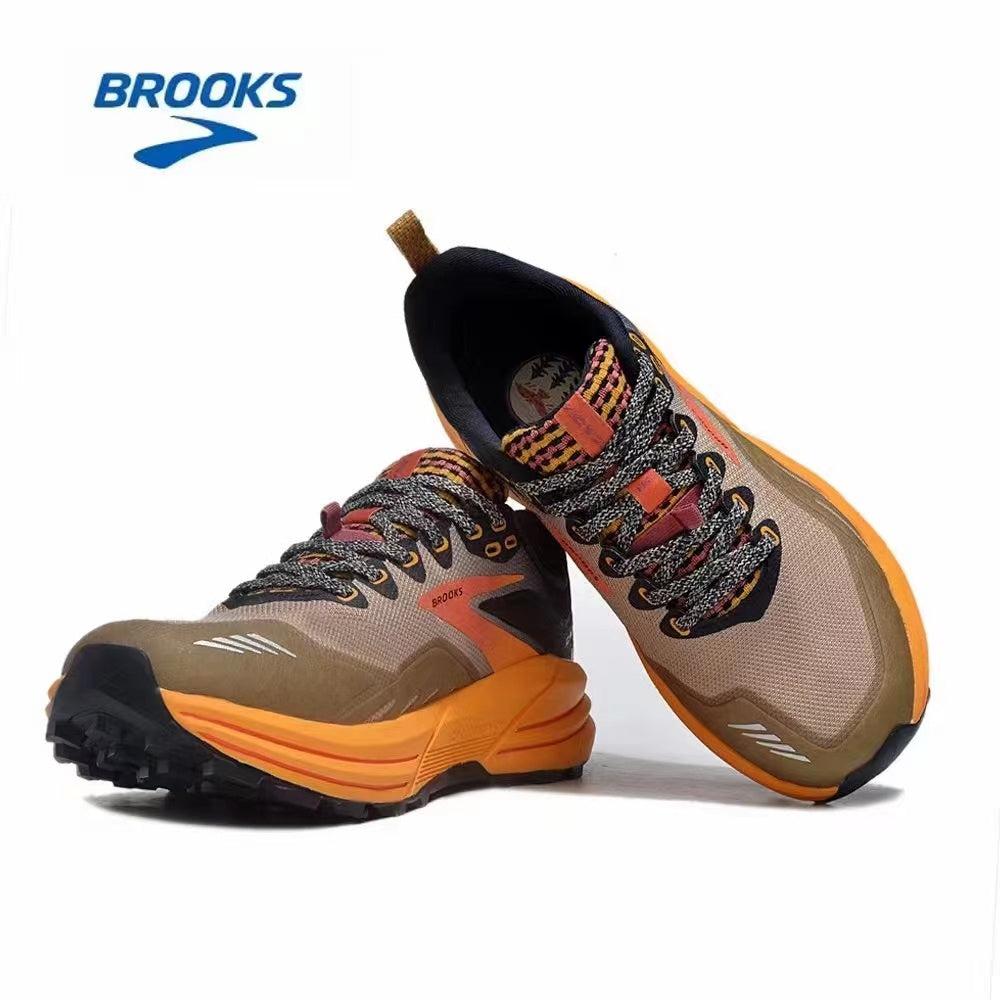 Brooks Cascadia 16 Trail Running Shoes in Tan and Orange