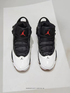 Jordan 6-12 Black White Red Sneakers