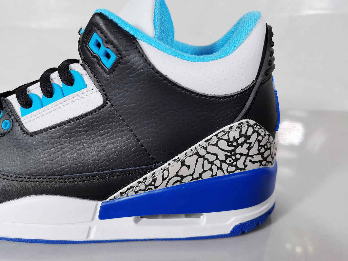Jordan 3 Retro Black Blue Elephant Print Sneakers