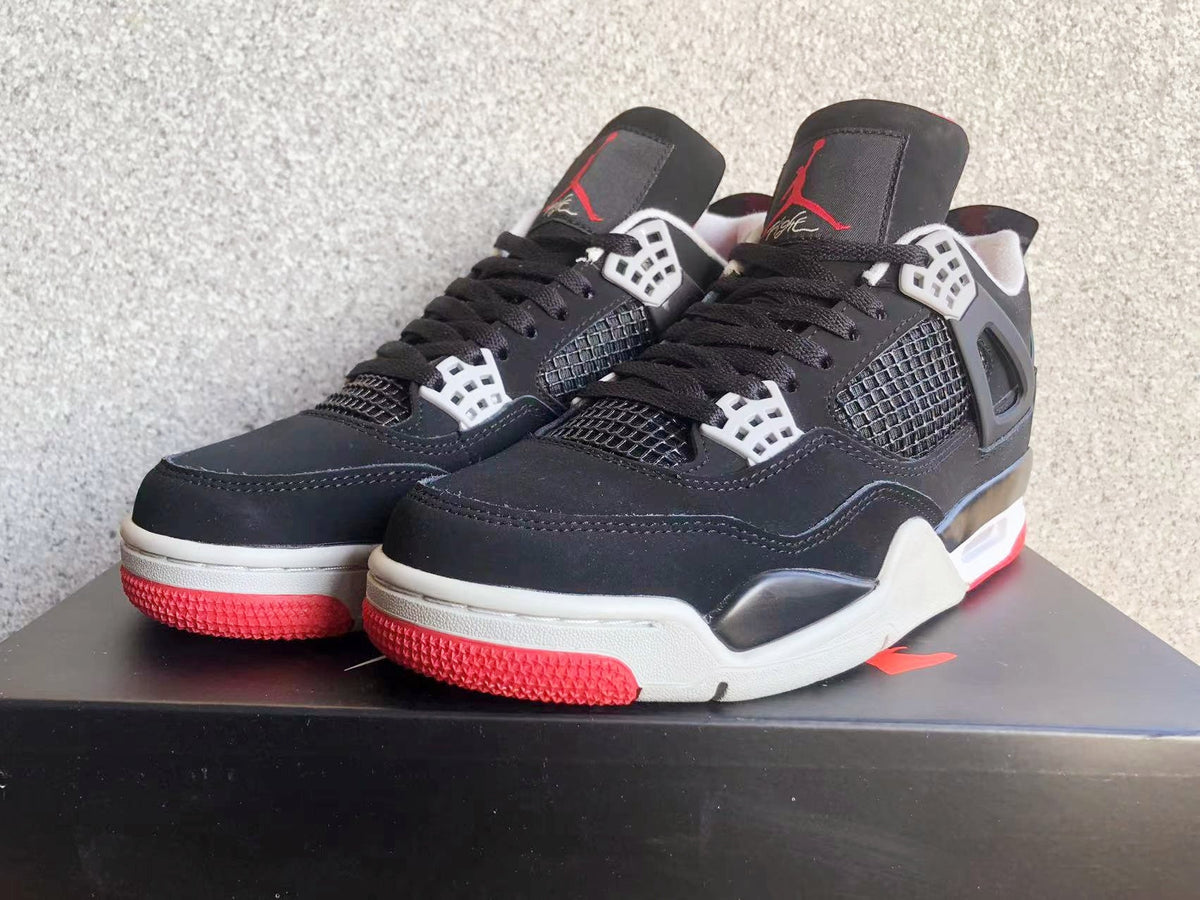 Jordan 4 Black Grey Red High-Top Sneakers