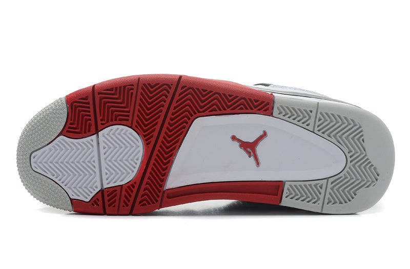 Air Jordan 4 Retro White and Red High-Top Sneakers
