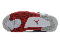 Air Jordan 4 Retro White and Red High-Top Sneakers