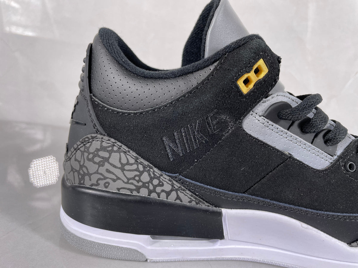 Air Jordan 3 Retro Black and Grey Sneakers